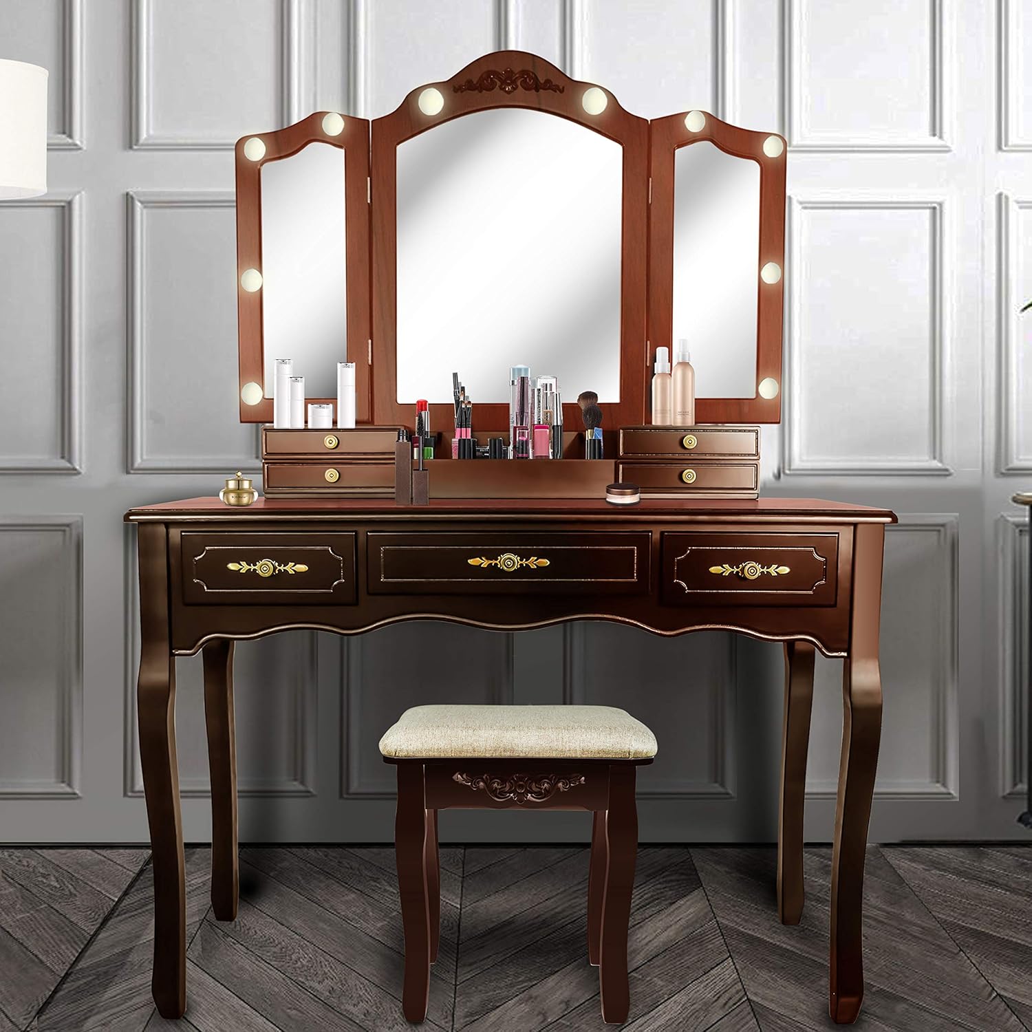 antique vanity with mirror